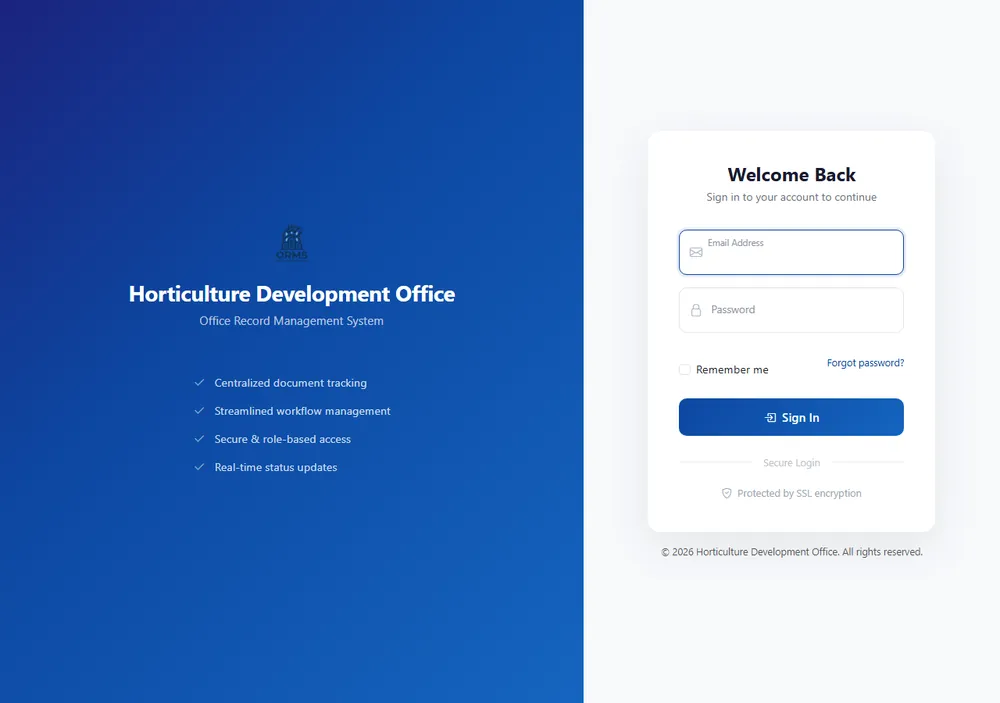 Horticulture Development Office — record management system